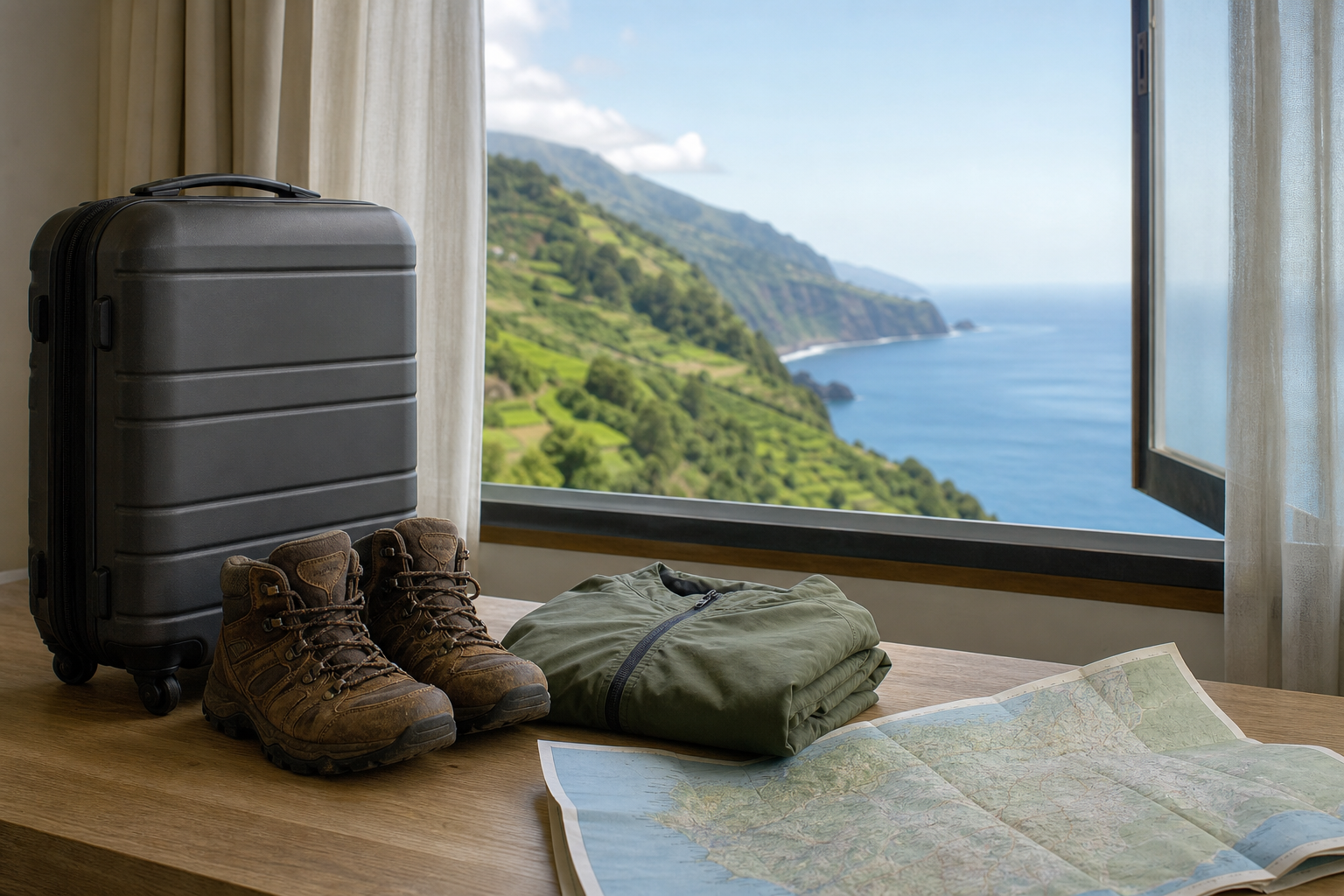 Preparação de mala para viagem à Madeira ou Açores